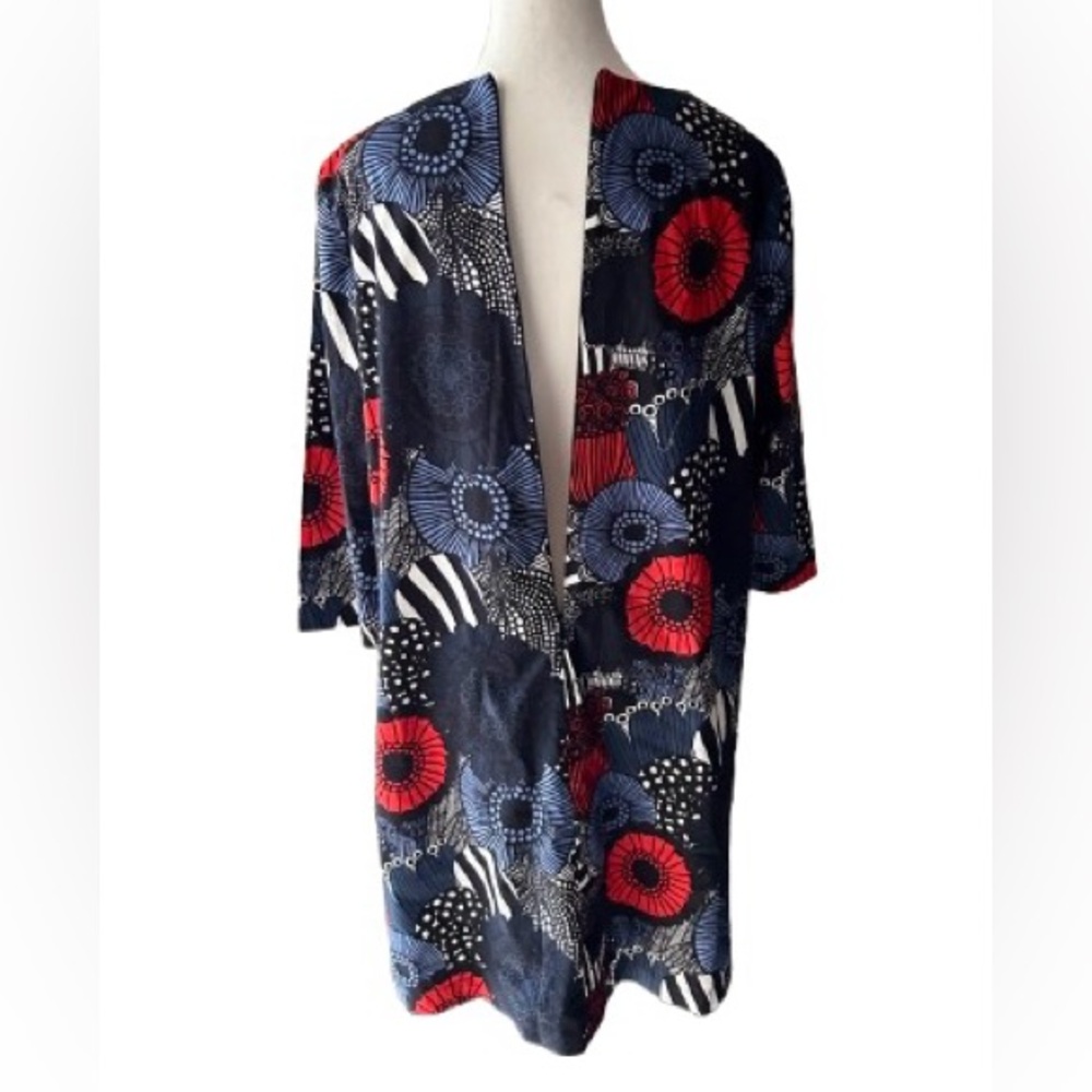 Marimekko Unelma Dress Siirtolapuutarha Pattern Red Black Blue Midi Shift 38 6 - Picture 7 of 12